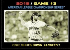 2020 Topps Heritage #197 2019 Game #3 AL Championship: Cole Shuts Down Yankees