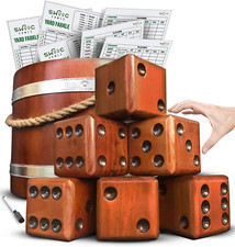 Games - Yardzee, Farkle 20 Giant Dice Games All Weather Yard Dice with Wood