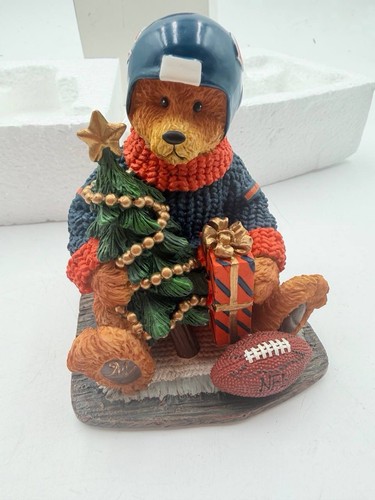 2002 Chicago Bears Football Bear Christmas Figurine Memory Co NFL New Box