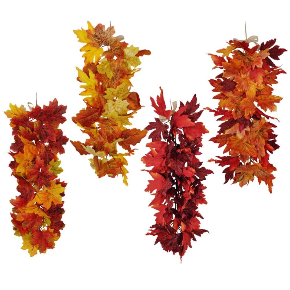Artificial Fall Maple Leaves Wall Hanging Plants For Halloween Thanksgiving Deco