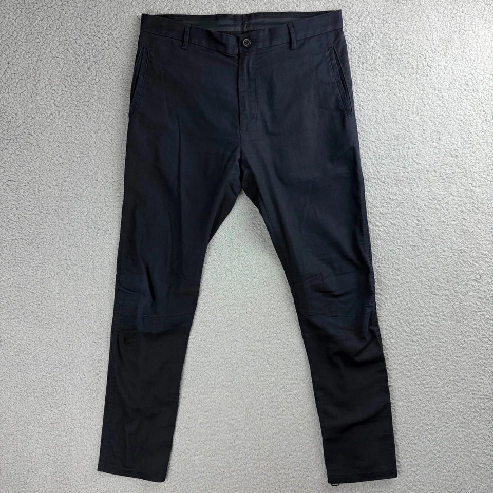 Lanvin Pants Mens Euro 46 Small S Navy Blue Ankle Zip Skinny Fit Biker Moto - Image 2 of 4