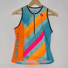 Castelli Womens L Core 2 Singlet 1/4 Zip Tempo3 Light Pockets Stretch Bike Top