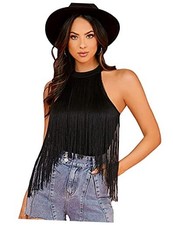  Womens Western Fringe Tops Boho Sleeveless B...