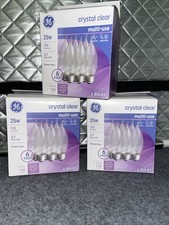 Bundle Lot Of 3 GE Crystal Clear 25W Decorative Candelabra Bulb 6-Pack