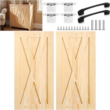 2 Sets 12'' W X 24'' H Unfinished Cabinet Doors Replacement with Hinges and Hand