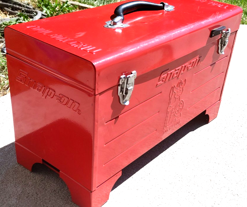 Snap-On BBQ Tool Box Grill Toolbox Travel Portable Charcoal RARE