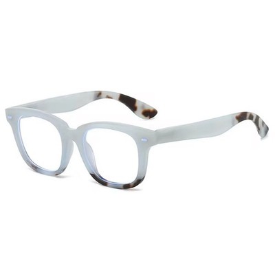 Premium Wayfarer Reading Glasses Blue W Tortoise Tip Unisex Flex Hinge NEW +1.50