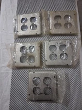 5-Count NOS Vintage Industrial "Steel City" Double Outlet Wall Receptacle Plates