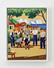 Cassis-Original Acrylic Painting-The Pétanque Players-Acrylic And Palette Knive