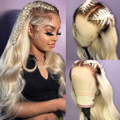 Ombre Lace Front Wig Human Hair Pre Plucked 13x4 Blonde Ombre Lace