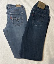 Lot Of 2 Pair Girls Levi Blue Jeans Size 14