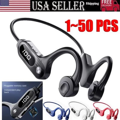 Bluetooth 5.3 Conduction Headphones Wireless Outdoor Sport Headset Earbuds Lot