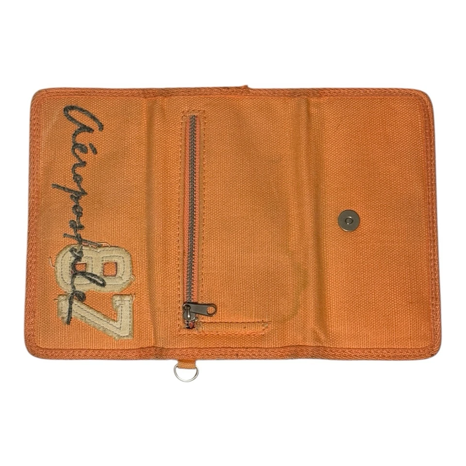 Cartera Aeropostale Vintage Y2K Naranja Floral y Logo Bordado Foto 2 de 4