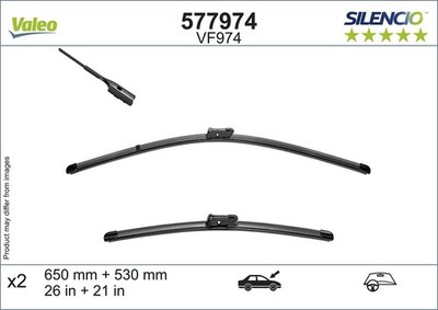 Wischblatt Scheibenwischer SILENCIO FLAT BLADE SET VALEO 577974 für 9YA CAYENNE