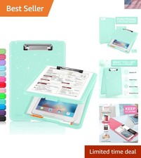 Clipboard with Storage, Plastic Storage Clipboards with Low Profile Clip, Nur...