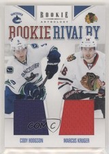 2011-12 Panini Rookie Anthology Rivalry Materials Cody Hodgson Marcus Kruger a2v