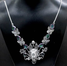 Rainbow Mystic Topaz Gemstone 925 Sterling Silver Jewelry Necklace Size-17-18