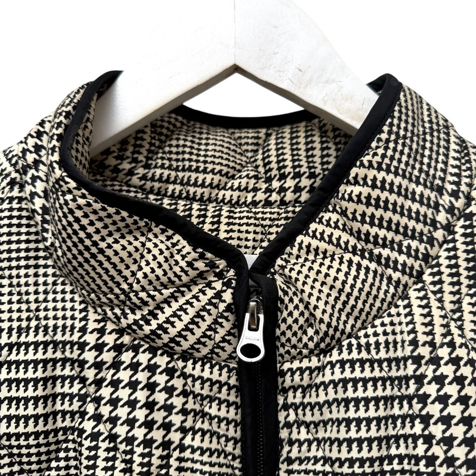 Croft & Barrow Quilted Vest Plus Size 1X Black Houndstooth Womens Zip Jacket - Image 4 of 4