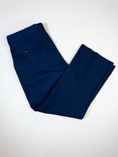 Knights Bridge Men's Work Pants Slacks Size 38x32 Blue Flat Front Made In USA
