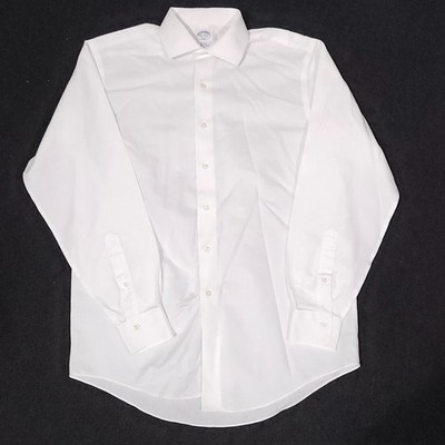 Brooks Brothers Button Up Shirt Mens 15.5-4/5 White Long Sleeve Non Iron Cotton