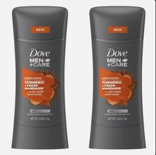 Dove Men Care Deodorant Turmeric and Fresh Mandarin Natural 2.6 0z, 2 Pack