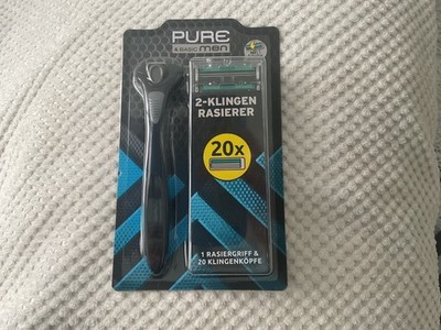 2-KLINGEN RASIERER Pure Men   20 KLINGENKOEPFE Markenqualitaet  Neu und OVP 