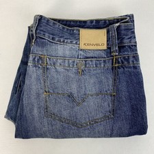 Kenvelo Mens Gold M757 Stone Wash Worn Look Straight Jeans Size 38 GoodWorn JFW3
