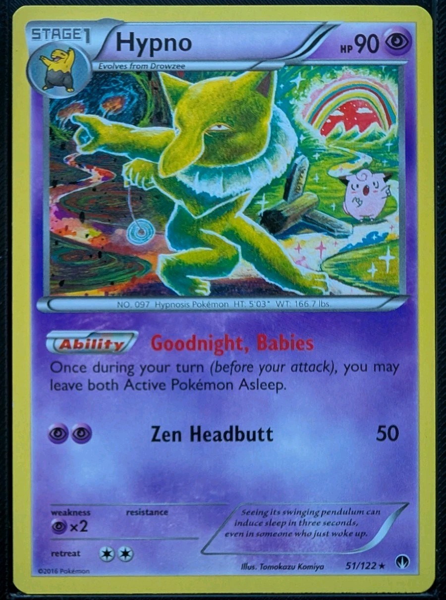Pokémon Hypno 51/122 Breakpoint 90 HP Rare Regular Card English