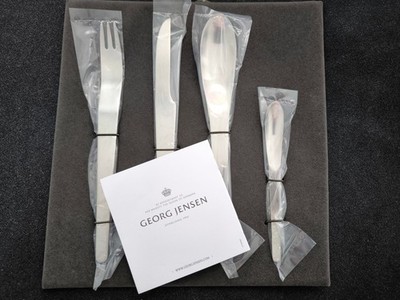 GEORG JENSEN Arne Jacobsen Kaffeelöffel Messer Menülöffel Menü- Kuchengabel matt