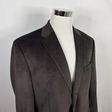 Chaps 44R Sport Coat Brown Herringbone Two Button Lined Vented 100% Polyester