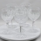 Vintage Waterford Glenmede Crystal Balloon Wine Glasses Set Of 6