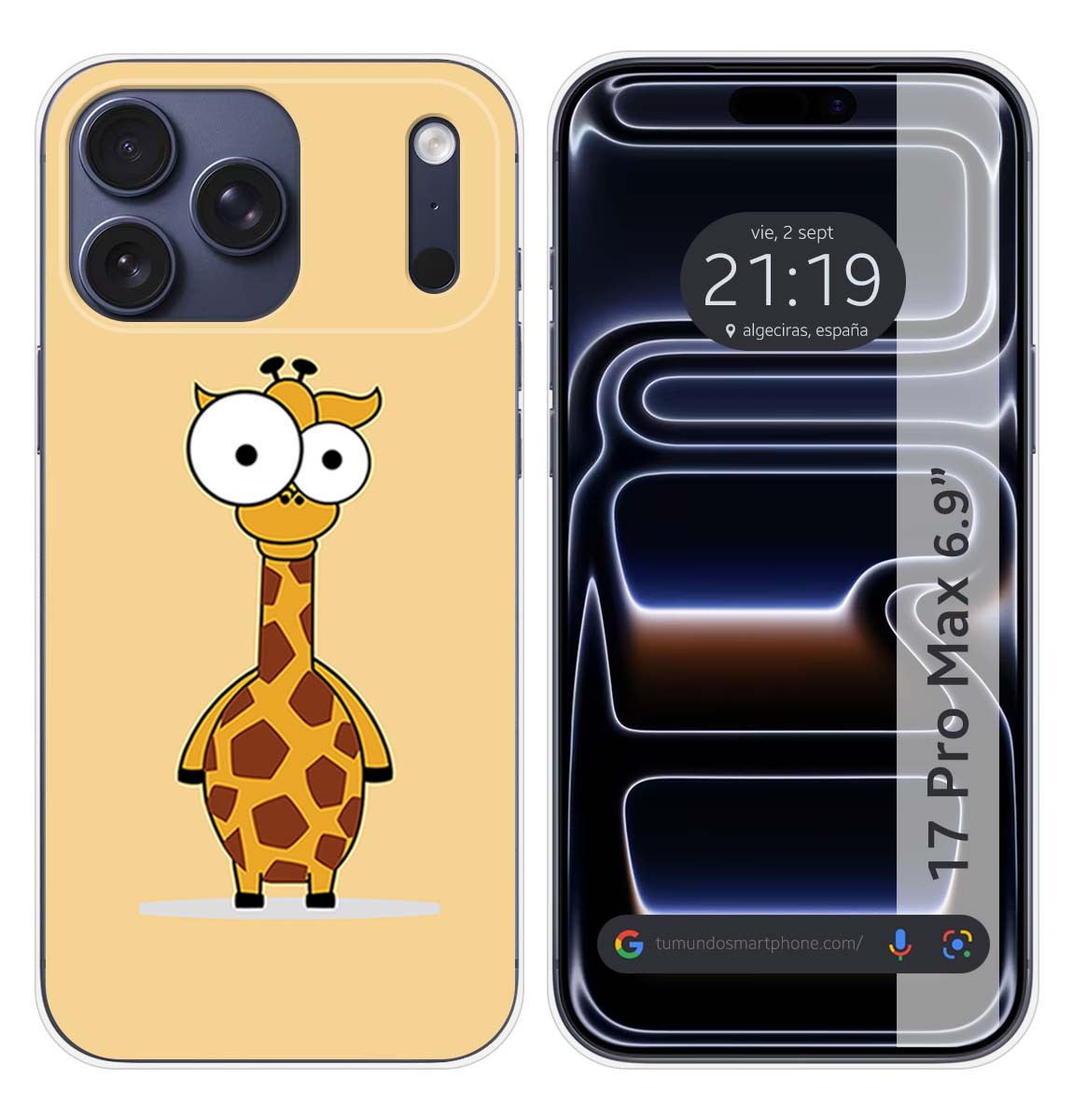 Cover In Silicone Per Iphone 17 Pro Max (6.9) Design Giraffa Disegni