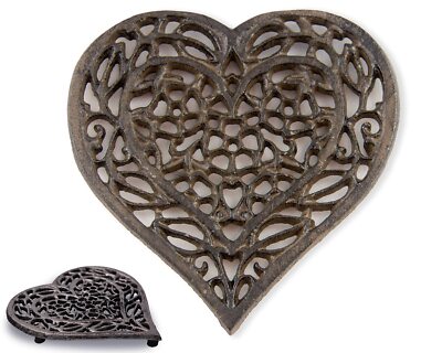 Cast Iron Heart Trivet | Decorative Cast Iron Trivet for Kitchen Countertop O...