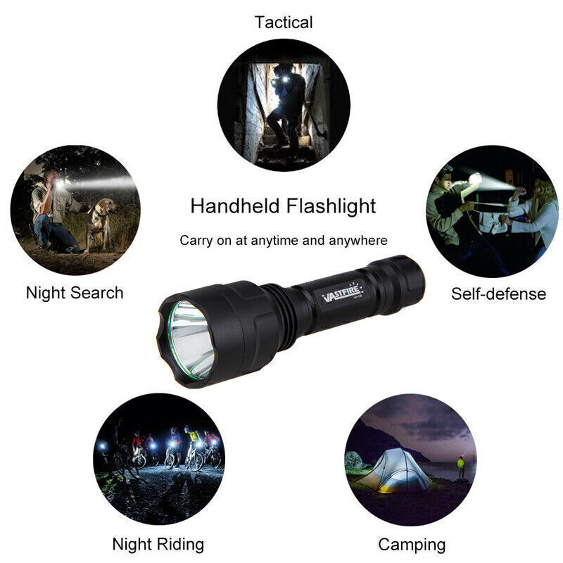 500 Yards White LED Flashlight Hunting Light Torch Air Rifle Gun Mount