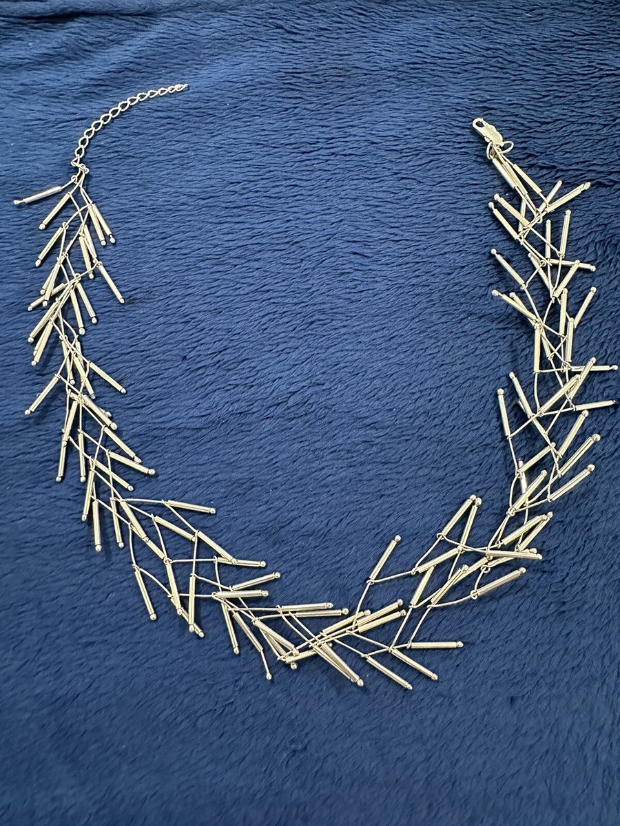 Sterling Mid Century Modernist Double Strand Tube Style Thorns