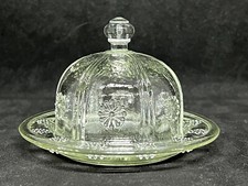 Antique Victorian Childs Toy Doll Glass-Covered Cheese Dome/Plate-2 Piece Set