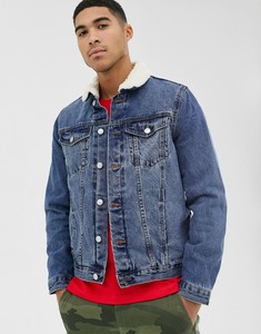 new look borg lined denim jacket