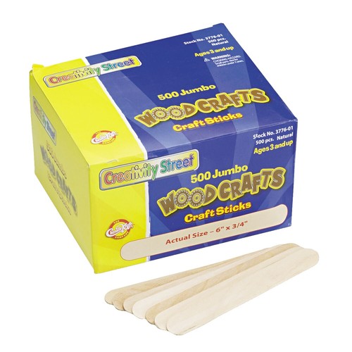 200-Piece Assorted Colors Wooden Craft Sticks – 4.5" X 3/8" Flat Sticks For DIY Art Projects
