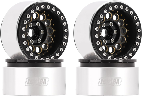 1.9" Beadlock Wheel Rim - Heavy Brass & Aluminum for 1/10 RC Crawler (Black)