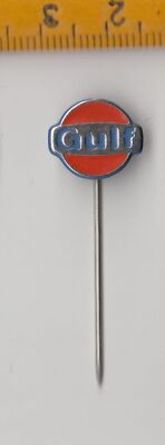 Vintage Metall GULF LOGO Öl Kraftstoff Benzin Pin Anstecker 1960er Standard California USA