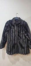 Vintage WIMAN Dark Brown artificial Fur Jacket Coat, Size 14, Made in USA