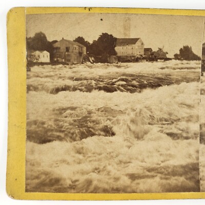 Niagara Falls River Rapids Stereoview c1870 New York National Park Houses H1599