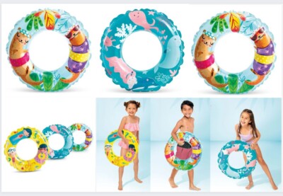 Intex Kinder aufblasbarer Schwimmring Schwimmbad Jungen Mädchen 24'''' Strand 6-10 UK