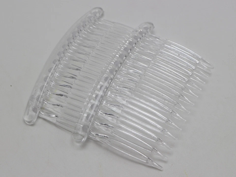 12 Clear Plastic Hair Clips Side Combs Pin Barrettes 80X50mm for Ladies Craft - Image 3 of 4