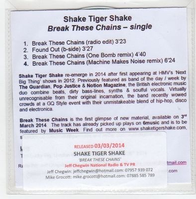 (GF556) Shake Tiger Shake, Break These Chains - 2014 DJ CD