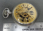 N.E.W. CO SKELETON POCKET WATCH Runs — photo 7
