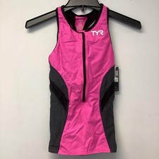 TYR Womens Competitor TCOF6A Pink Grey Racerback Swim Triathlon Tank Top Size XS