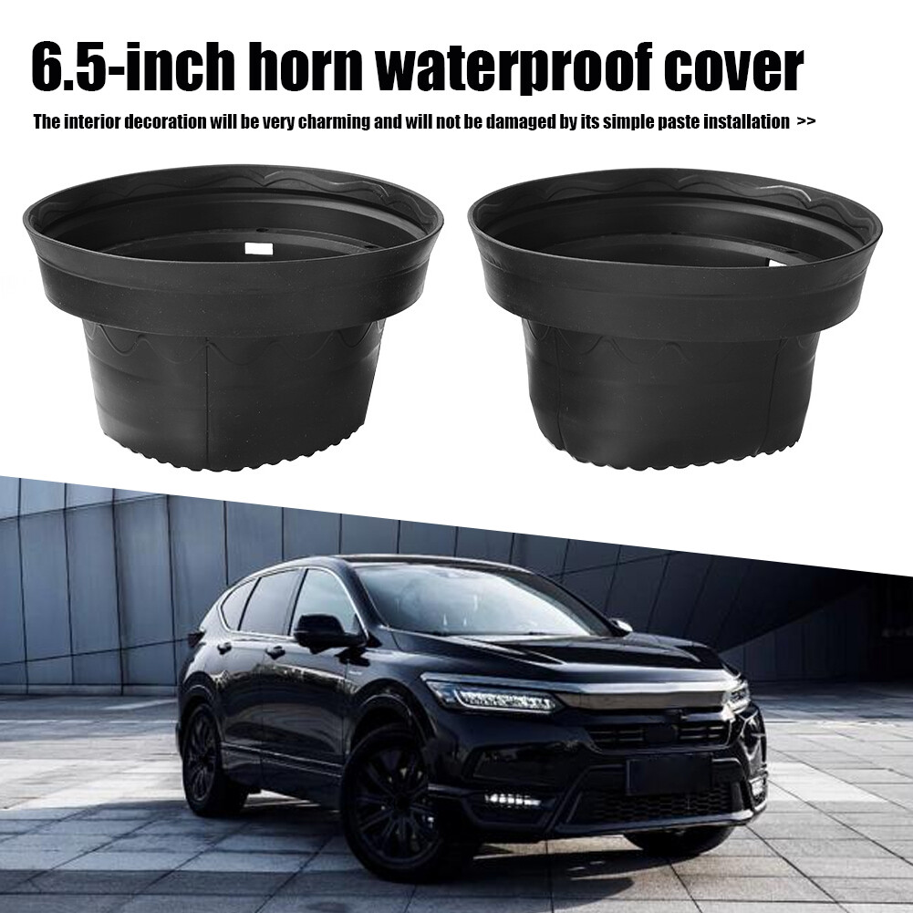 *F 2pcs 6.5in Waterproof Car Speaker Covers Soft Silicone Horn Spacer