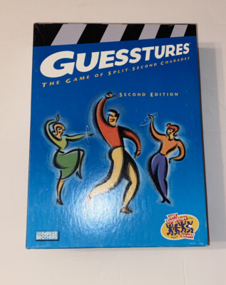 Guesstures The Game Of Split Second Charades Hasbro 2nd Edition 2003 OPEN BOX