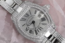 Ladies Cartier Roadster Stainless Steel Diamond Watch W62016V3 Silver Dial 2